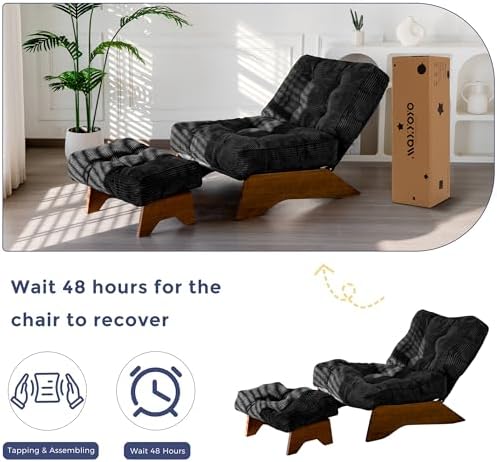MAXYOYO Accent Chair with Ottoman, Lounge Chair with Adjustable Backrest
