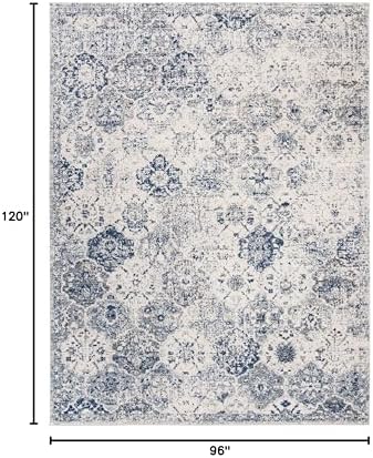 SAFAVIEH Madison Area Rug 8'x10', Transitional White & Royal Blue...