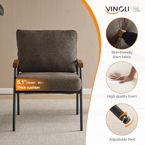 VINGLI Mid-Century Modern Accent Armchiars Set of 2 for Small Space, Small Co...