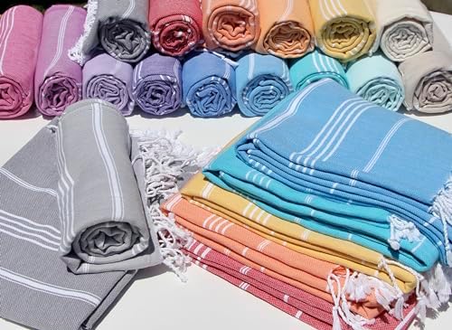 Turkish Beach Towel 100% Organic Cotton Extra Large Oversized (39 x 71 Inches...