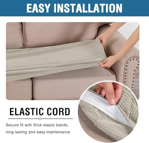 H.VERSAILTEX Super Stretch Individual Seat Cushion Covers - Sofa & Couch ...