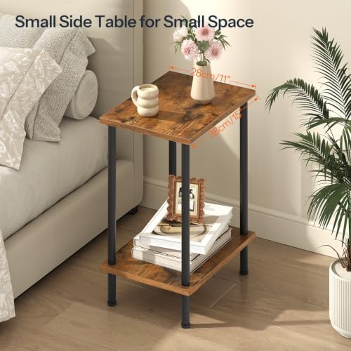 HOOBRO End Tables Set of 2, Small Side Tables, Nightstands for Small Spaces