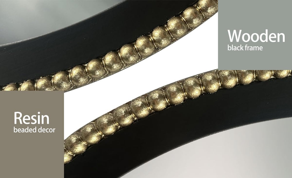 WAMIRRO Ornate Gold Mirror,Arched Black Morden Luxury Living Room Decorative ...