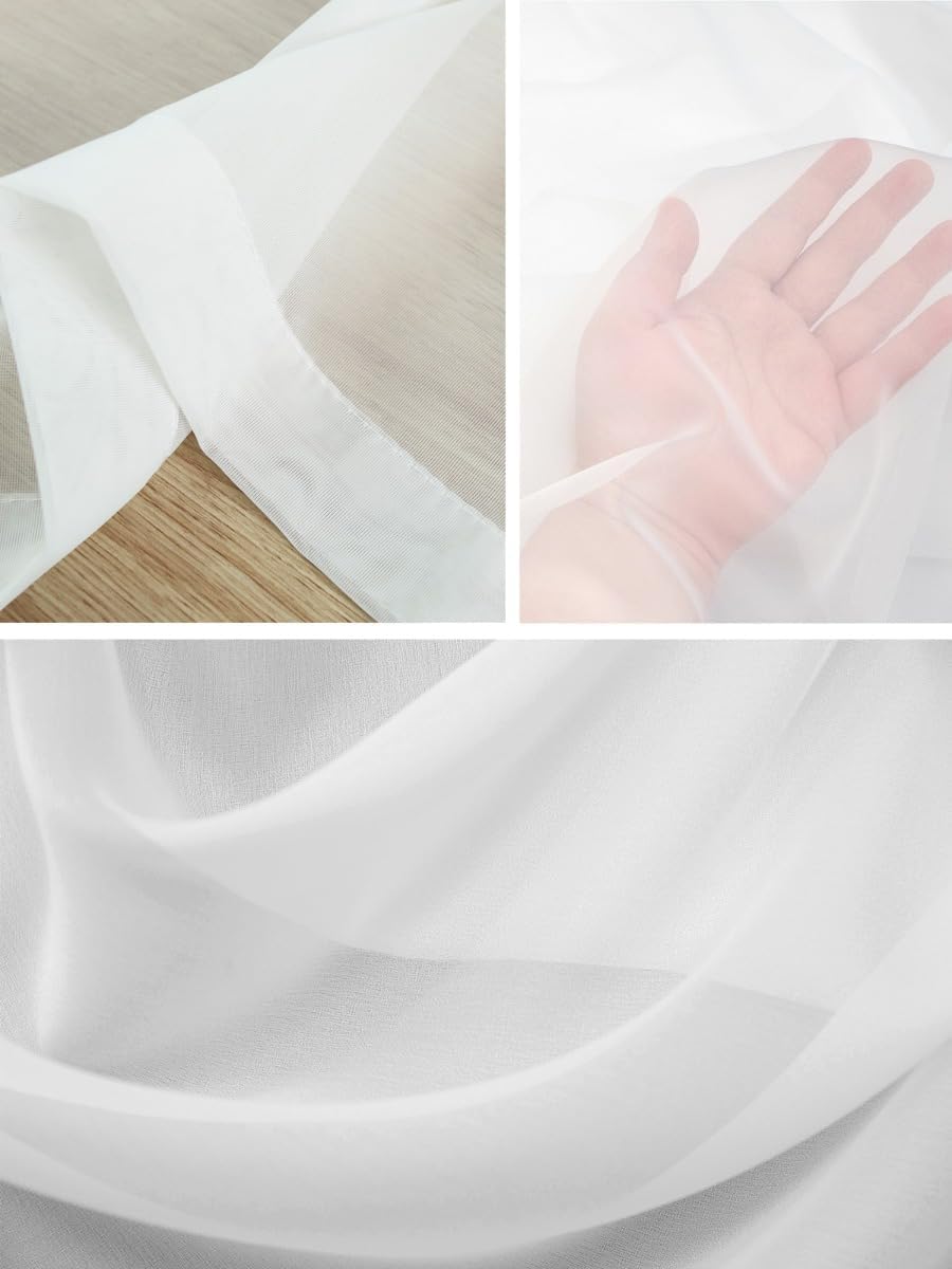 Oil Modern Paintings Abstract Sheer Curtains 84 Inch Length 2 Panels Set, Geo...