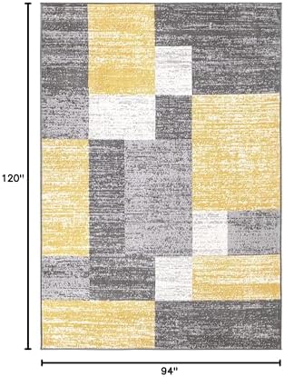 Rugshop Geometric Boxes Oslo Modern Living Room Area Rug Yellow 7'10"...