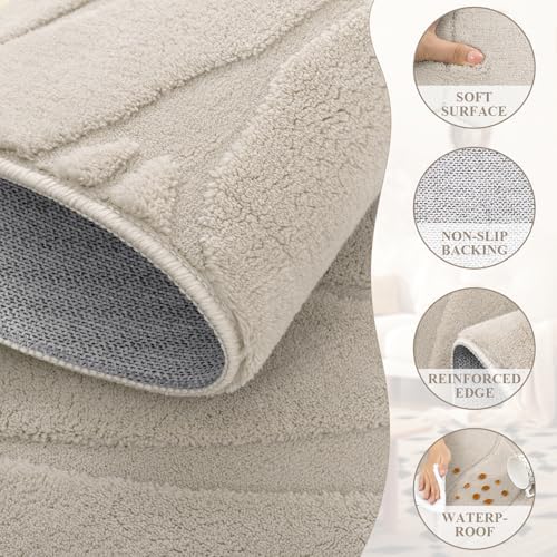 SHACOS 8x10 Soft Rug for Living Room Bedroom Fluffy Large Carpet, Beige