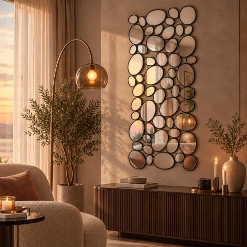 Black Wall Mirrors Decorative - 51"x23" Large Modern Wall Mirror fo...