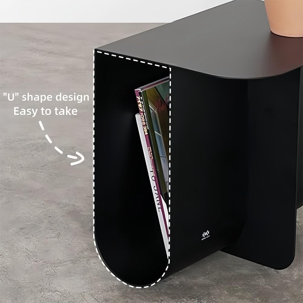 Stainless Steel Side Table with Storage, Modern Metal Coffee Table for Living...