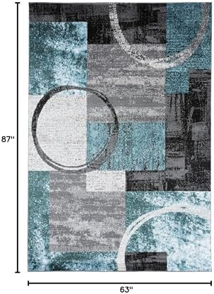 Rugshop Circle Modern Non-Shedding Living Room Area Rug Gray 5'3" x ...