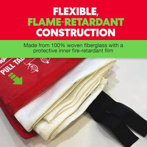 2-Pack Emergency Fire Blanket - ASTM Certified Fire Suppression Blanket for H...