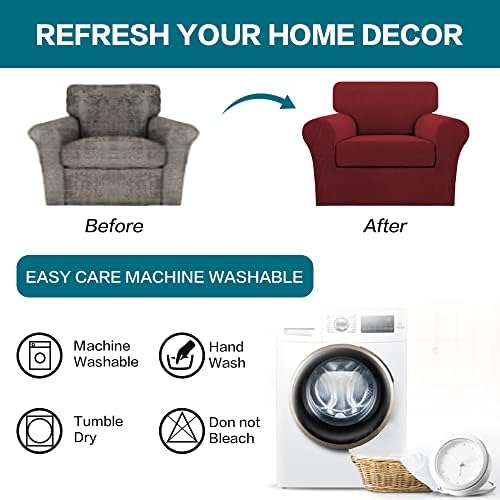Turquoize 2 Piece Chair Covers Chair Slipcovers for Living Room Armchair Couc...