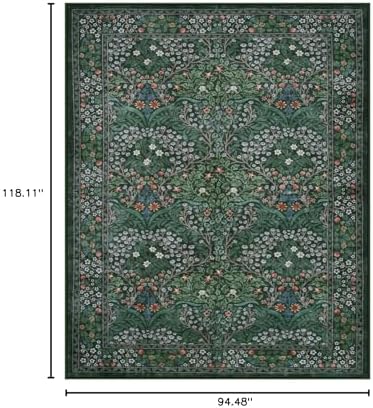 Lahome Dark Green Area Rugs 8x10, Soft 8x10 Washable Rugs for Living Room