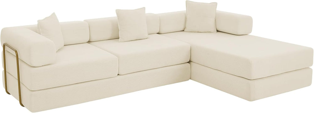 HANXIN 108'' Futon Sleeper Sofa Bed, Boneless Couch for Living Room, ...