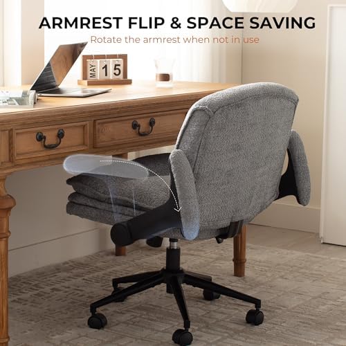 Dowinx Criss Cross Chair with Adjustable Flip-up Arms and Wheels, Comfort Erg...