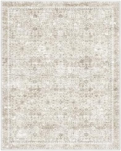 Sasttie 8x10 Area Rugs, Ultra-Soft Washable Rug for Living Room, Beige