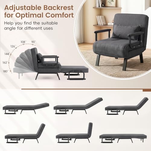 KOMFOTT Convertible Sleeper Chair Bed, 3-in-1 Folding Sofa Bed