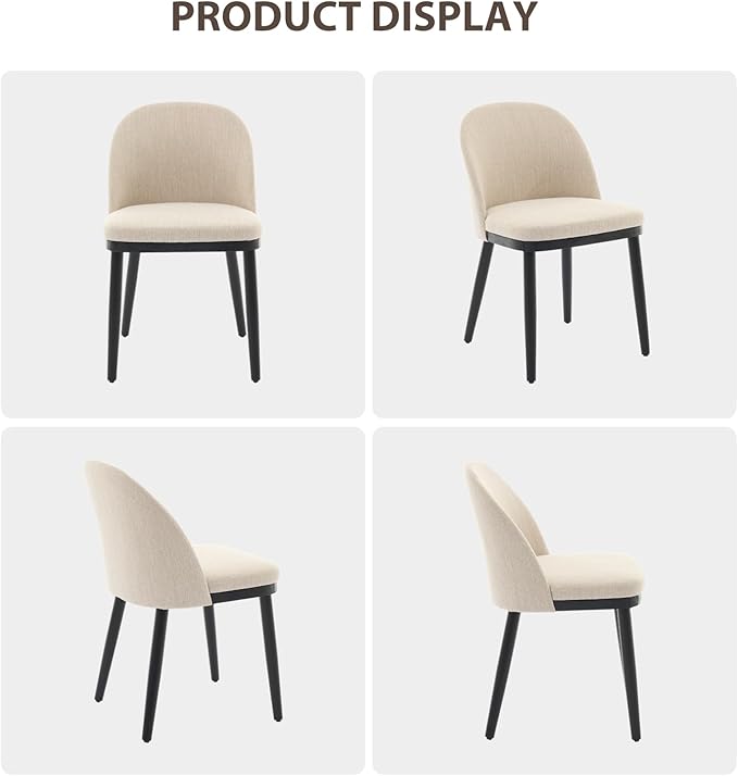 Upholstered Dining Chairs Set of 4,Modern Fabric Kitchen Side Chairs with Thi...