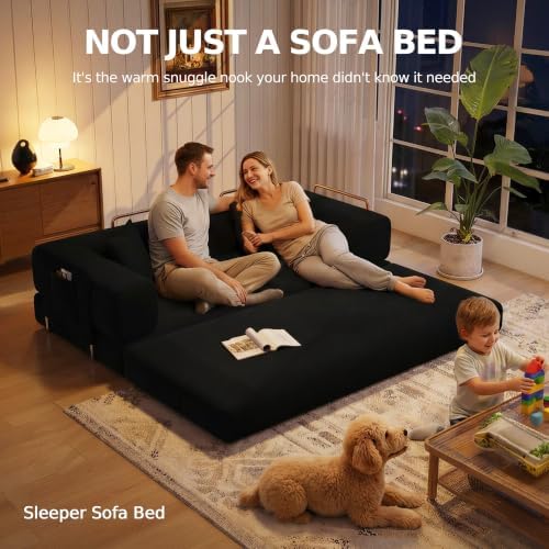MoonSpeak 78.8'' Futon Sofa Bed, Boneless Couches for Living Room