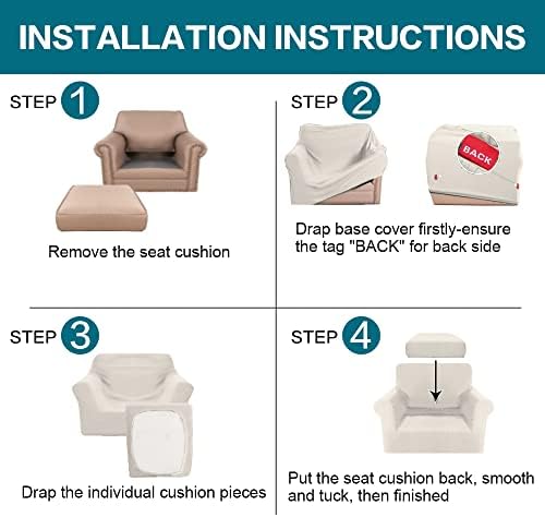 Turquoize 2 Piece Chair Covers for Living Room Armchair Couch Cover with Indi...