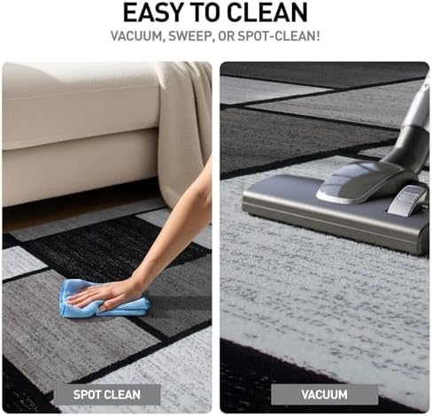 Rugshop Modern Boxes Contemporary Non-Shedding Area Rug Gray 5'3" x ...