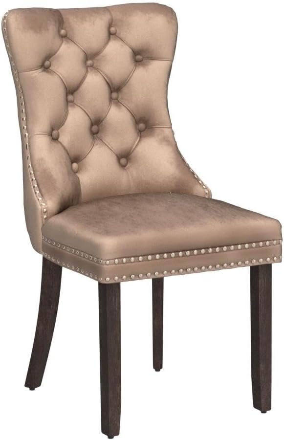 Kiztir Velvet Dining Chairs Set of 4, Upholstered Dining Chairs with Ring Pul...