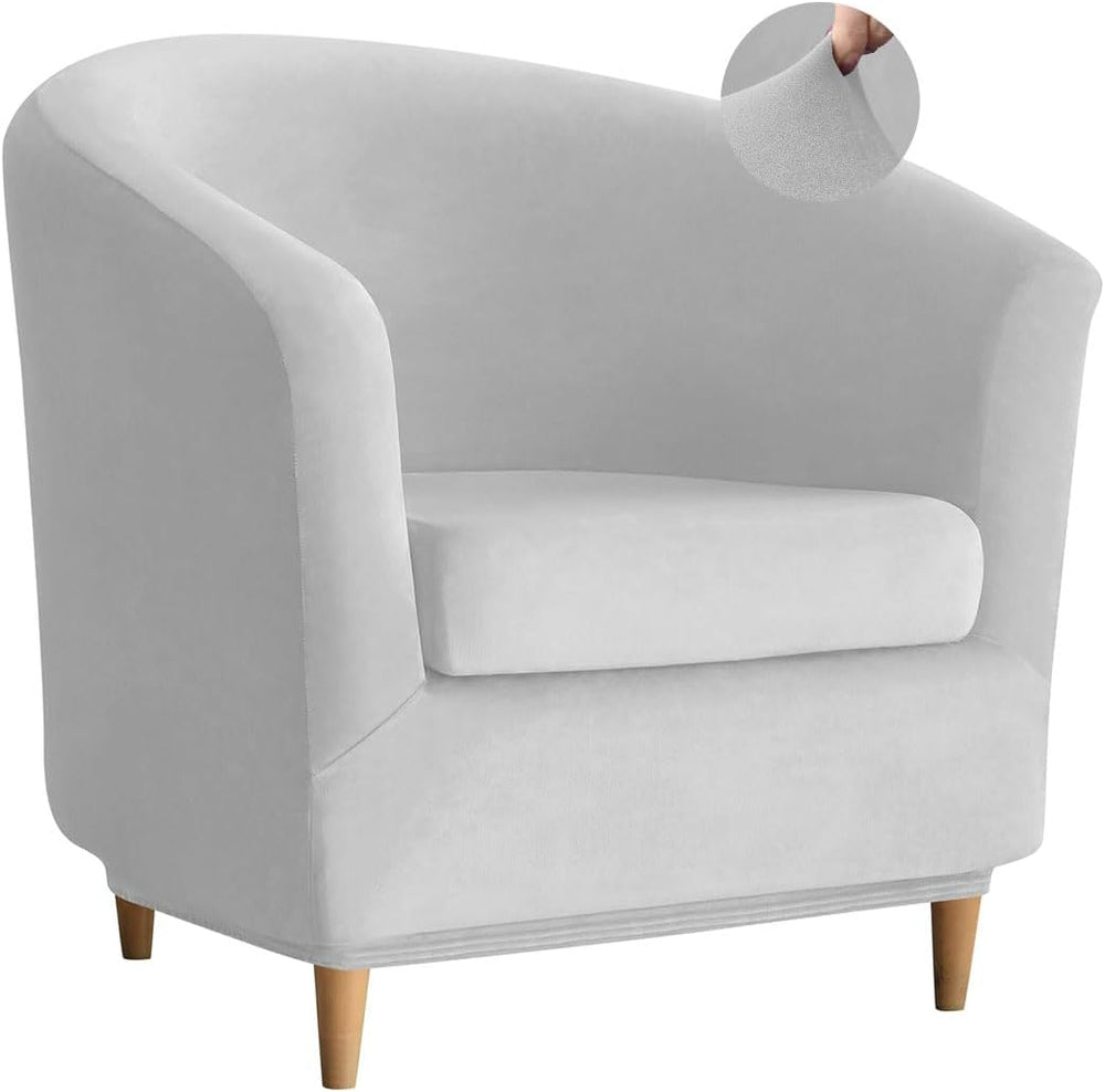 Velvet Club Chair Slipcover 2 Piece Swivel Barrel Chair Covers Slipcover Tub ...