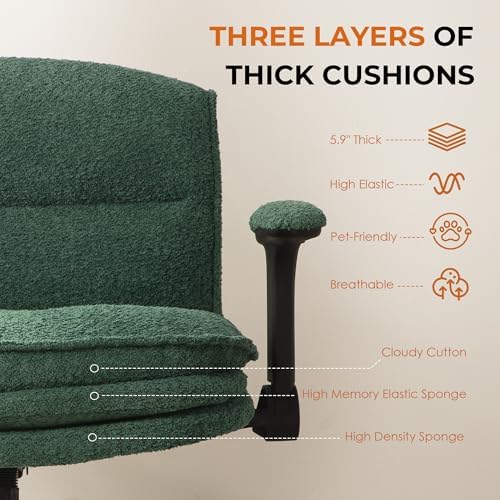 Dowinx Criss Cross Chair with Adjustable Flip-up Arms and Wheels, Comfort Erg...