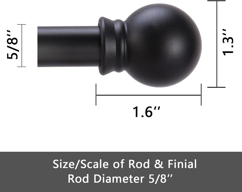 GXOACKJ 2 Pack Black Curtain Rods for windows 28 to 78 inch, 5/8 inch Splicin...