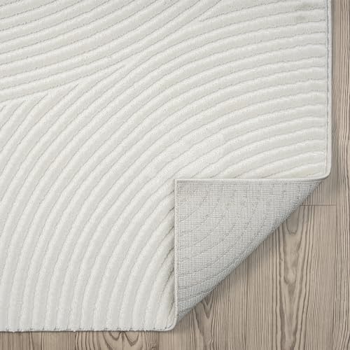 Abani Neutral Cream Area Rug 5' x 8' | White Luxury Zen Carpet | Mini...