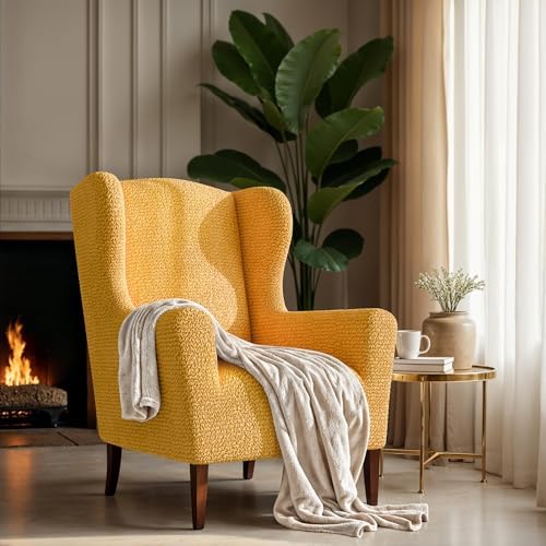 PAULATO BY GA.I.CO. Stretch Wingback Chair Slipcover 1-Piece – Bi-Elastic Win...
