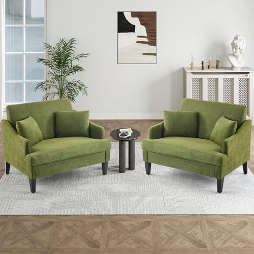 Bezseller 41'' Upholstered Oversized Accent Chairs Set of 2, Green