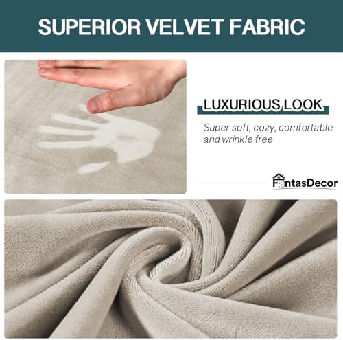 FantasDecor 2 Piece Chair Sofa Covers Velvet for Living Room Slipcovers with ...