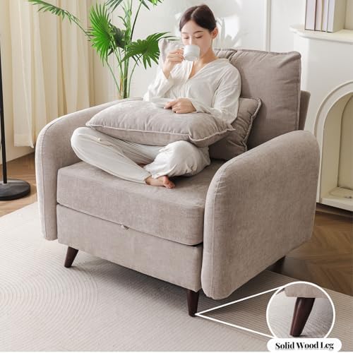 Rexulqo Oversized Accent Chair with All Seats Storage,Comfy Living Room Chair...