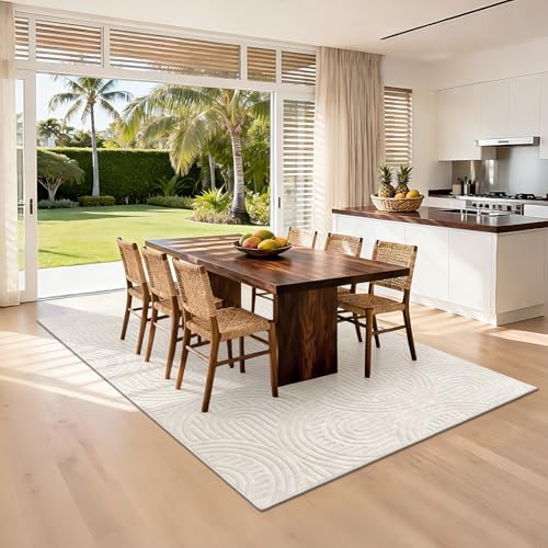 Pauwer Area Rugs for Living Room 5x7, Non Slip Washable Modern Rug, Beige