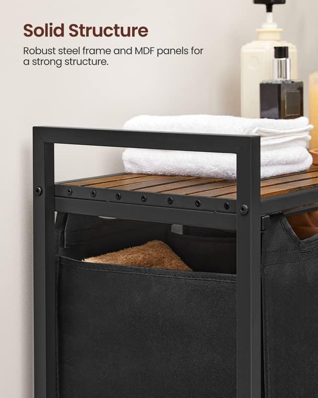 VASAGLE Laundry Hamper, Laundry Basket, Laundry Sorter with 3 Pull-Out and Re...