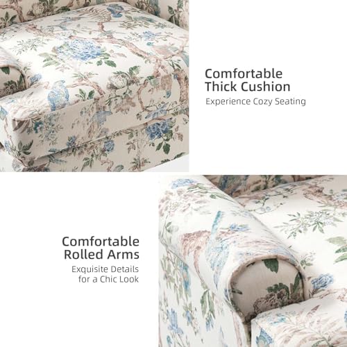 HULALA HOME Accent Chair Set of 2 with Solid Legs & Removable Cushion, Fa...