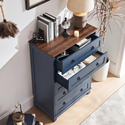 Joaxswe Farmhouse Dresser and Nightstand Sets 3 Piece, Blue