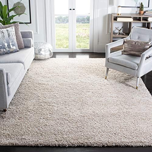 SAFAVIEH California Shag Collection Area Rug - 6'7" Square, Beige, N...