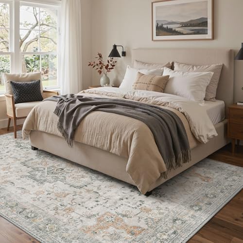 GENIMO No-Wash 8X10 Area Rug for Living Room Bedroom Patio, Waterproof Stain ...