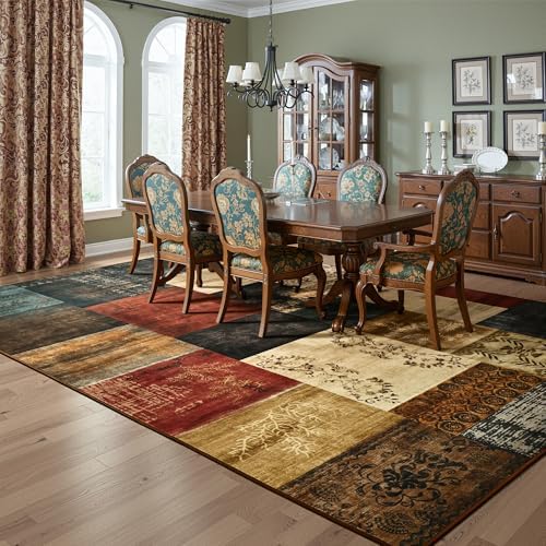 Tepook 4x6 Area Rugs for Living Room, Washable Large Geometric Bedroom Rug