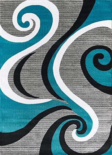 GLORY RUGS Modern Area Rug Swirls Carpet Bedroom Living Room Contemporary Din...