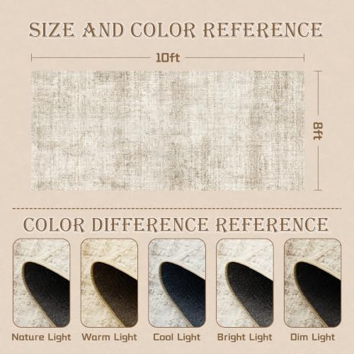 Cochyean 8x10 Area Rugs Abstract Large Area Rug Living Room Rug,Light Brown