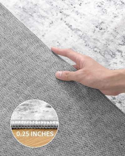 Washable Rugs 8x10, Abstract Large Area Rugs for Living Room, Grey
