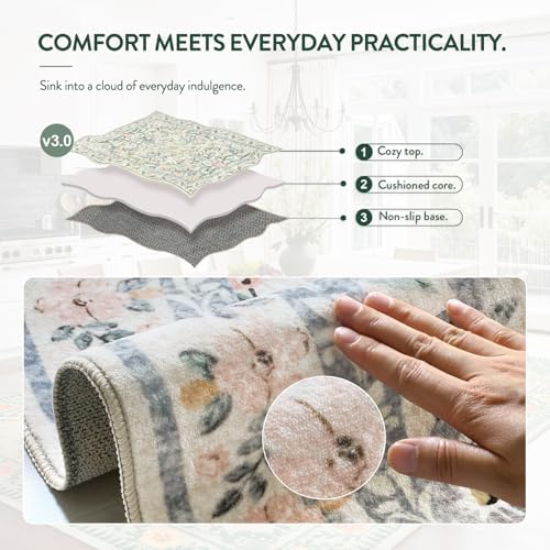 Lahome Boho Rugs for Living Room, Washable Large 8x10 Area Rugs for Bedroom