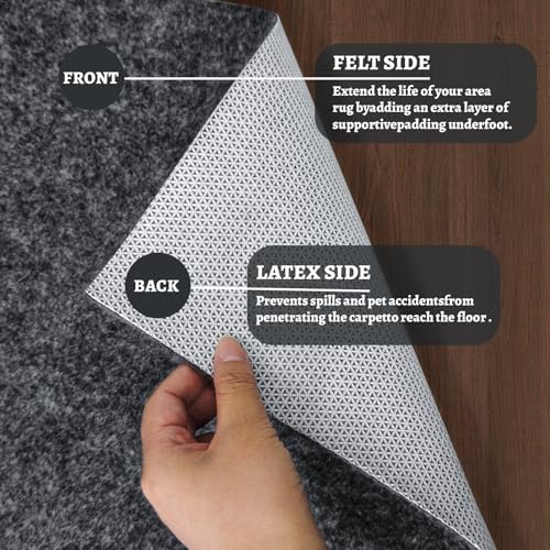 100% Waterproof Rug pad, 6x9 ft Area Rug Non-Slip Rug Pads, Carpet Pads for A...
