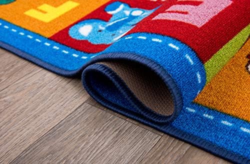 Rugshop Alphabet Symbols Non-Skid Kids Learning Area Rug Multi 3'3" ...