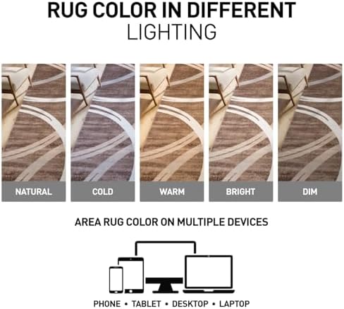 Rugshop Wavy Circles Modern Fade-Resistant Area Rug Brown 3'3" x 5'