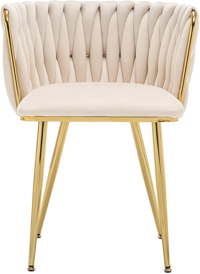 Kiztir Velvet Dining Chairs Set of 2, Upholstered Dining Room Chairs with Gol...
