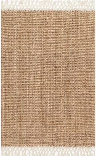 nuLOOM Raleigh Natural Solid Hand Tufted Area Rug, 5' x 8'