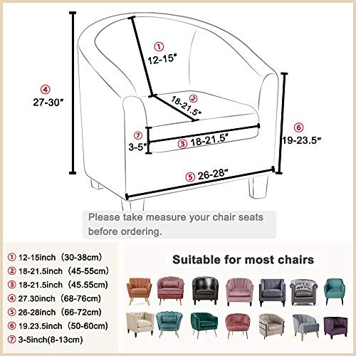 Lellen Club Chair Slipcover with Arms - White Barrel Chair Slipcovers Round T...